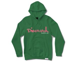 Diamond Supply Co Neon OG Script Hoodie Green - Green