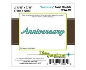 Die-Versions Sweet Wordlets Die Anniversary 2.937In. X.4375In.