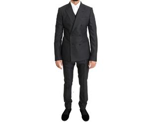 Dolce & Gabbana Gray Wool Silk Stretch Slim Fit Suit