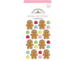 Doodlebug - Sprinkles Adhesive Enamel Shapes - Cookies & Candies Christmas Magic