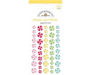 Doodlebug - Sprinkles Adhesive Enamel Shapes - Peppermint Twist Christmas Magic