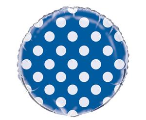 Dots Royal Blue 45cm Foil Balloons - Packaged