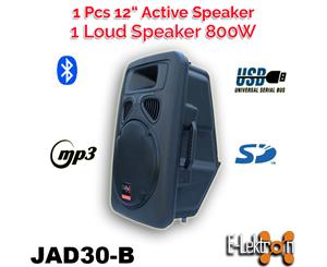 E-Lektron Digital Sound System USB/SD & Bluetooth Active Loud 12 inch 800W Powered Speaker