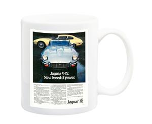 E-Type Jaguar V12 Car Advert Poster Mug - 11 Fluid Oz