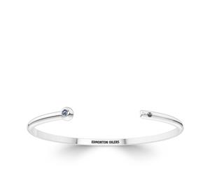 Edmonton Oilers Sapphire Cuff Bracelet For Women In Sterling Silver Design by BIXLER - Sterling Silver