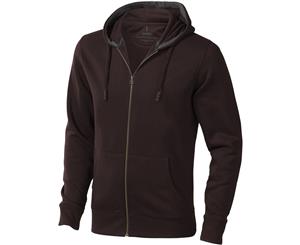 Elevate Mens Arora Hooded Full Zip Sweater (Chocolate Brown) - PF1850