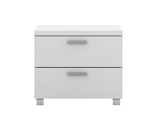 Elisha High Gloss 2 Drawer Bedside Table Handles Room Storage Nightstand - White