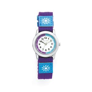 Elite Kids Purple Time Teacher Flower Strap Watch