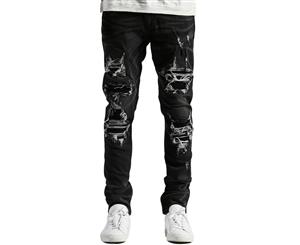 Embellish Luciano Ripped Denim Jeans in Black - Black