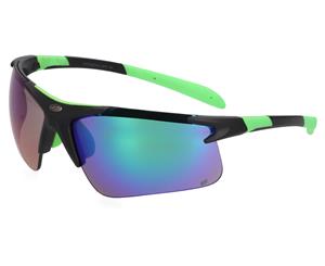 Euro Optics Planet Sports Racing Sunglasses - Black/Green/Green Mirror