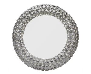 FLOWER Large Round 84cm Wide Wall Mirror - Matte Silver