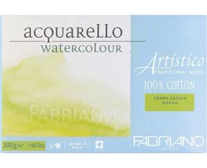 Fabriano Artistico Rough Watercolour Block - Small (23x30.5cm) - High White