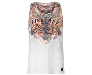 Firetrap Men Blackseal Moth Vest Top - Multi Lightweight Crew Neck Sleeveless