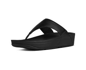 FitFlop Lulu Leather Black Toe-Post Sandals