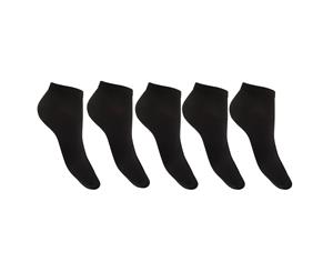 Floso Womens/Ladies Trainer Socks (Pack Of 5) (Black) - W452