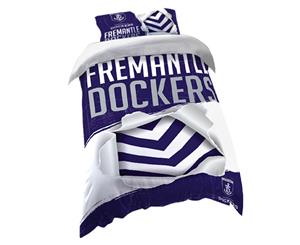 Fremantle Dockers Freo AFL SINGLE Bed Quilt Doona Duvet Cover & Pillow Case Set *NEW*