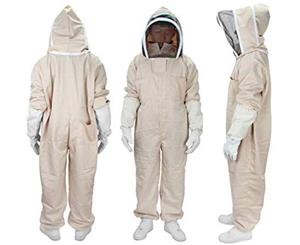 Full Bee Suit Beekeeping Clothes Leather Ventilated Keeping Gloves Heavy Duty XL