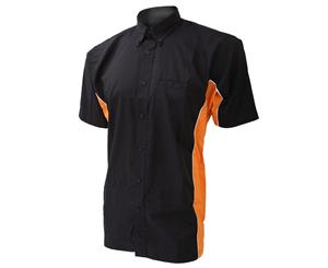 Gamegear Mens Sportsman Short Sleeve Shirt / Mens Sportswear (Black/Orange/White) - BC410