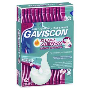 Gaviscon Liquid Dual Action 10ml 12 Sachets