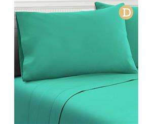 Giselle Bedding 1000TC Double Microfiber Bed Sheet Fitted Flat Pillowcases Aqua