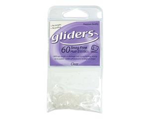 Gliders Snag Free Hair Elastic 2mm Clear - 60pc