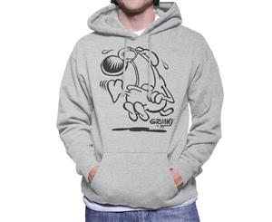 Grimmy Heart Beat Men's Hooded Sweatshirt - Heather Grey