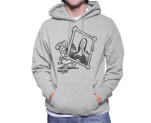 Grimmy Holding Mona Lisa Men's Hooded Sweatshirt - Heather Grey