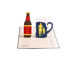 Handmade Dad Lover Beer and Glass Greeting Card