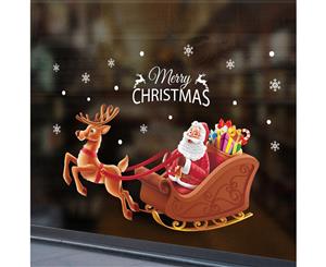 Happy Sleigh Santa Claus Wall Sticker (Size120cm x 82cm)