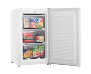 Heller HF80 White 80L 84cm Upright Chest Freezer/Reversible door/3 Storage Baske
