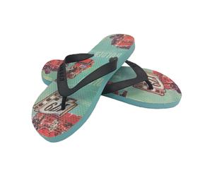 Holden Thongs Heritage Collection Slip on Official Licensed Style Flip Flop - Aqua