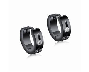 Huggie Hoop Earrings - Jet Black