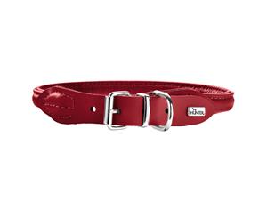 Hunter Rolled Elk Leather Dog Collar Reduces Tangling & Irritation - Chili