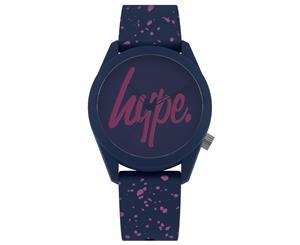 Hype Navy And Pink Speckle Script Watch - Blue