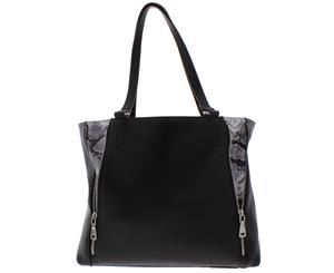 INC Womens Averry Faux Leather Side Zip Tote Handbag