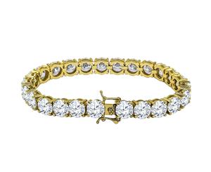 Iced Out Bling High Quality Bracelet - GOLD 1 ROW 8mm - Gold