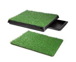 Indoor Pet Pee Training Pad with 2 Artificial Grass Mat