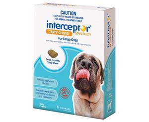 Interceptor Spectrum 22+ Kilos Large Dogs Tasty Treat Blue Chew 3's (I0973)