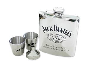 Jack Daniel's Stainless Flask and Shot Gift Set