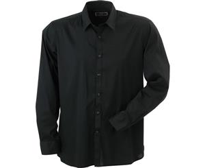 James And Nicholson Mens Slim Fit Long Shirt (Black) - FU436