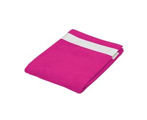 Kariban Contrast Stripe Velour Beach Towel (Fuchsia) - PC2534