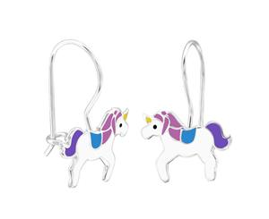 Kids Silver Unicorn Earrings