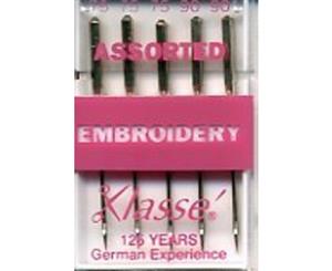 Klasse Machine Embroidery Needles Assorted 75/11 and 90/14