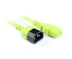 Konix 1M Green IEC C13 to C14 Power Cable