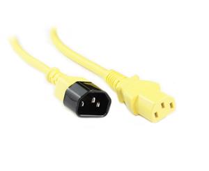 Konix 1M Yellow IEC C13 to C14 Power Cable