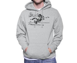 Krazy Kat Zip Brick Men's Hooded Sweatshirt - Heather Grey