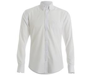 Kustom Kit Mens Slim Fit Long Sleeved Oxford Work Shirt (White) - RW3897