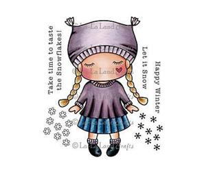 La-La Land Cling Mount Rubber Stamps 4In. X3in. Paper Doll Marci -Winter