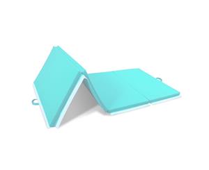 Large 3Mx1.2Mx5cm Folding Tumbling Mat Gymnastics Gym Exercise Mat High Density - Aqua