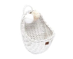 Lilu Wicker Wall Basket - White